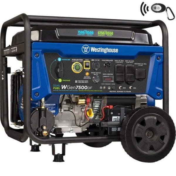 1-302-1.jpg Westinghouse WGen7500DF Dual Fuel Portable Generators.
