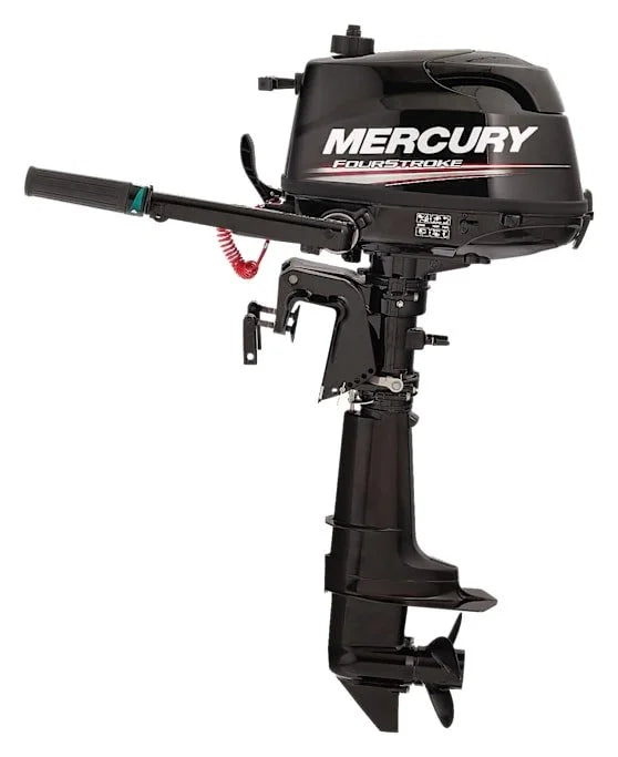 1112-1.jpg Mercury 5hp Tiller FourStroke Outboard Motor – 15″ Shaft, Manual Tilt/Trim, Manual Start