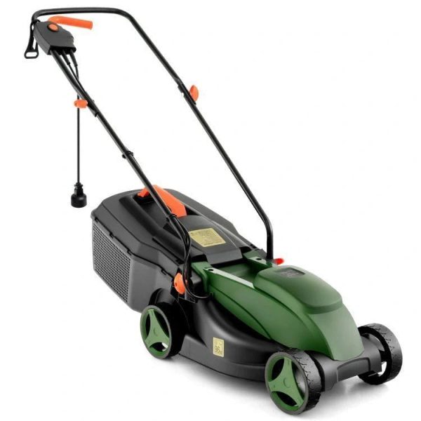 12-amp-135-inch-adjustable-electric-corded-lawn-mower-with-collection-box1.jpg Powerful 12-AMP Electric Lawn Mower, 13.5 Inch Adjustable Cutting Width