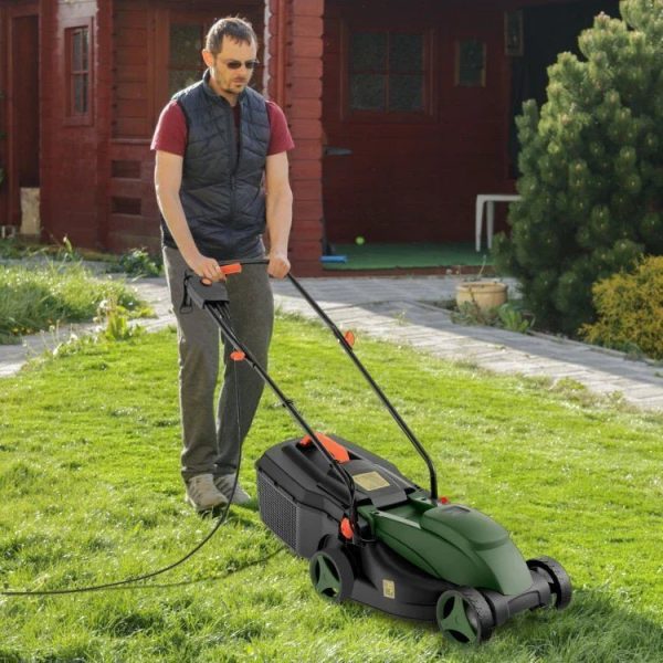 12-amp-135-inch-adjustable-electric-corded-lawn-mower-with-collection-box2.jpg Powerful 12-AMP Electric Lawn Mower, 13.5 Inch Adjustable Cutting Width