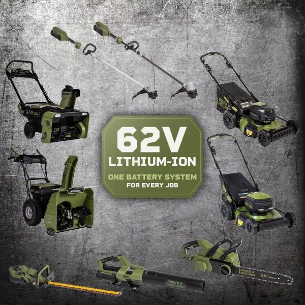 157ab30d-dc1d-45d8-8369-ea4388c2790f.3041ca166074d76caaccf7f3dd2ccfb5.jpg Green Machine 62V 23-Inch Self-Propelled Brushless Cordless Electric Lawn Mower, Includes Two 4.0Ah Batteries and Rapid Charger