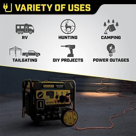 1645743_A3-1.jpg Champion Power Equipment 4,500/3,650-Watt Gasoline Powered OFI Generator with ParaLINK, Remote Start