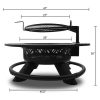 Red Mountain Valley 47 in. Wood-Burning Fire Pit with Adjustable BBQ Grate, Geometric