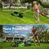 2f11dba0-fe0f-4b32-a64f-d9a08493cf4d.16b3e233d9f4a39e208a2ccadf317278.jpg Greenworks 60V 21″ Brushless Self-Propelled Battery Powered Lawn Mower + (2) 4.0Ah Batteries & Dual Port Charger