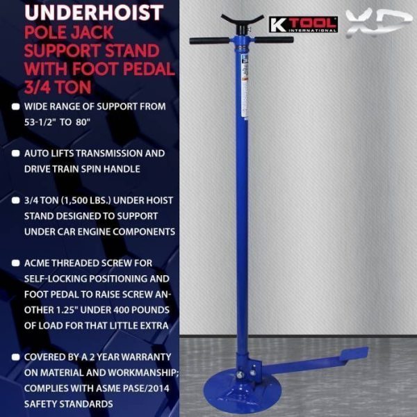 3-64.jpg K Tool 3/4 Ton Under Hoist Jack Stand with Pedal