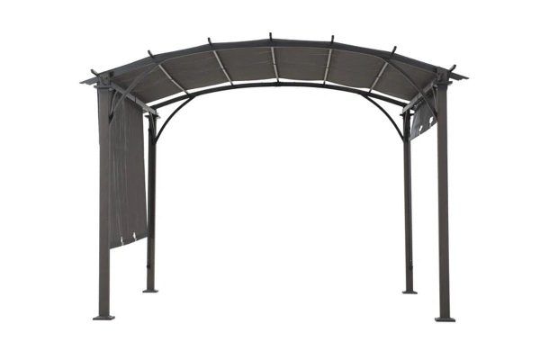 Pergola, Outdoor Steel Arched Pergola with Adjustable Canopy