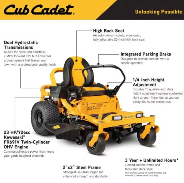 4-154-1_582805ef-c896-463e-8c2b-c1a9324f8c8f.jpg Cub Cadet Ultima ZT1 50″ Zero-Turn Riding Lawn Mower – Power, Precision & Comforts.