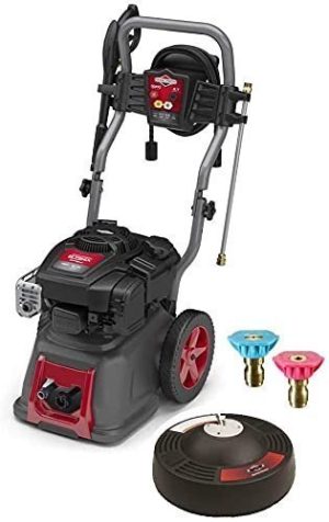 41suZ50c3hL.jpg Briggs & Stratton 20679 190cc Gas 2.7 GPM Pressure Washer with 14 in. Surface Cleaner and Second Story Nozzle Kit