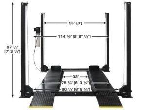 Atlas Apex 8 8,000 lb 4-Post Lift Car