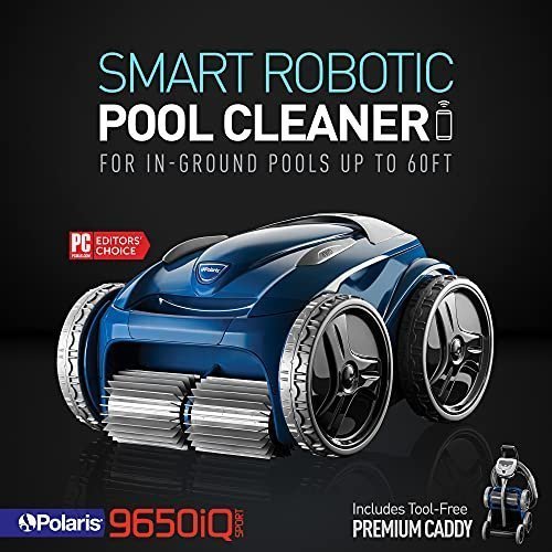 511OIPATRVS.jpg Polaris 9650iQ Sport Robotic Cleaner, Automatic Vacuum for InGround Pools up to 60ft, Smart App, WiFi, Amazon Alexa, 70ft Swivel Cable w/Strong Suction & Easy Access Filter Canister