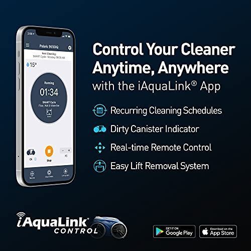 51C68ytsqsS.jpg Polaris 9650iQ Sport Robotic Cleaner, Automatic Vacuum for InGround Pools up to 60ft, Smart App, WiFi, Amazon Alexa, 70ft Swivel Cable w/Strong Suction & Easy Access Filter Canister