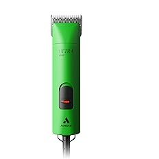 51UVck6uyML._AC_UL232_SR232232.jpg Andis Professional UltraEdge Super 2-Speed Detachable Blade Dog/Pet Clipper, Rotary Motor with Shatter-Proof Housing, Runs Calm & Silent, 14-Inch Cord, for All Dog Coats & Breeds, 120 Volts, Green