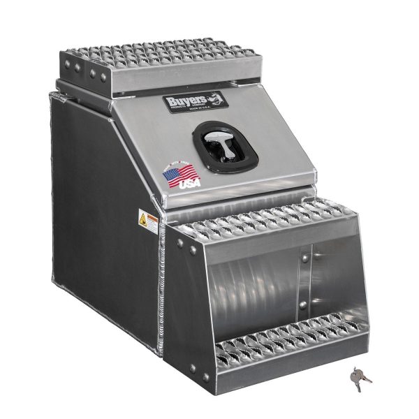 65947820.jpg Buyers Products 28-in x 24-in x 19-in Smooth Aluminum Step Box Truck Tool Box 1705285
