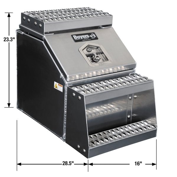 65947822.jpg Buyers Products 28-in x 24-in x 19-in Smooth Aluminum Step Box Truck Tool Box 1705285
