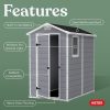 7139mT7PNzL._AC_SL1500.jpg Keter Manor 4×6 Resin Outdoor Storage Shed Kit-Perfect to Store Patio Furniture, Garden Tools Bike Accessories, Beach Chairs and Lawn Mower, Grey & White