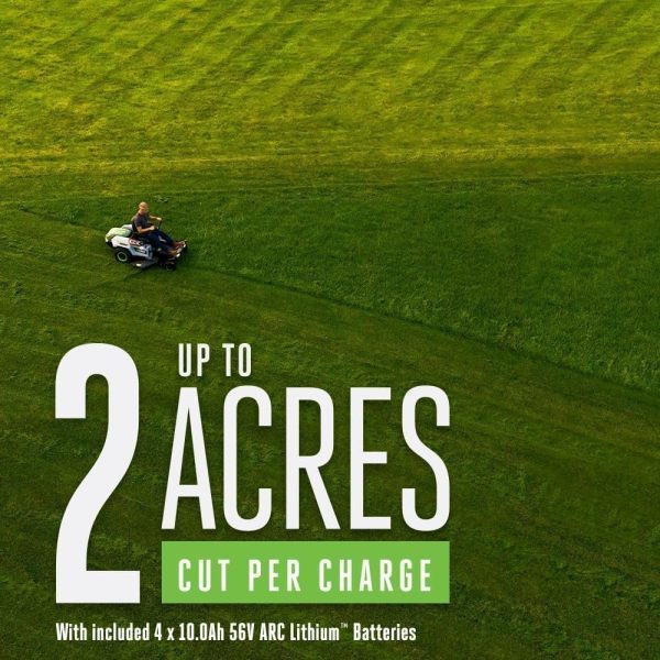 714MSh2R44L._AC_SL1000-1.jpg EGO Power+ Electric Riding Lawn Mower, 42″ Deck with Zero Turn Radius, Includes (4) 56V 10.0Ah Batteries and Charger – ZT4204L