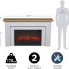 Real Flame Malie 68″ Electric Fireplace with Mantel & Remote Control