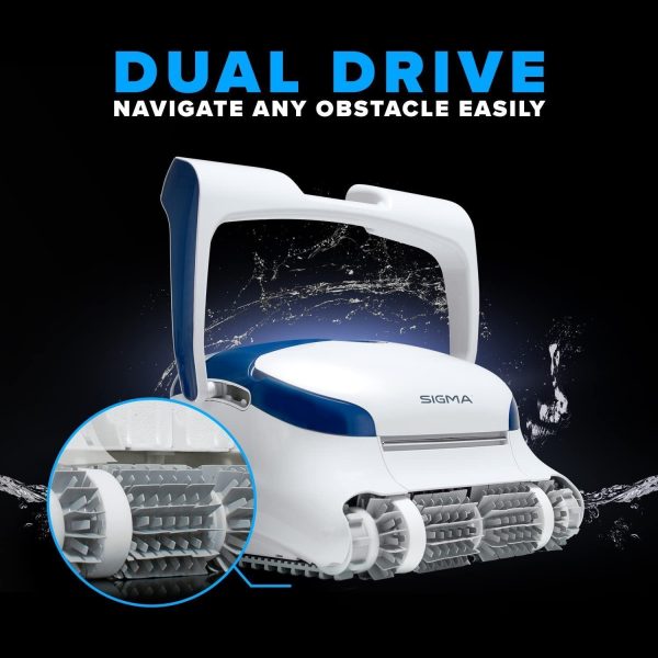 71UbLrzm8QL.jpg Dolphin Sigma Robotic Pool Cleaner (2024 Model) — Wi-Fi, App, Gyroscope, Weekly Timer, Waterline Cleaning & Massive Top-Loading Ultra-Fine and Standard Filters for In-Ground Swimming Pools up to 50ft