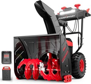 71WzoHxxxbL._AC_SL1500-1.jpg PowerSmart HB2805A 80V 24-Inch Self-Propelled 2-Stage Cordless Snow Blower with 6.0Ah Battery & Charger