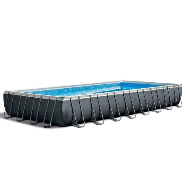71gvqmhQgPL.jpg Intex 24ft x 12ft x 52in Ultra XTR Frame Rectangular Swimming Pool Set with Sand Filter Pump, Ladder, Ground Cloth, Cover and Robot Vacuum