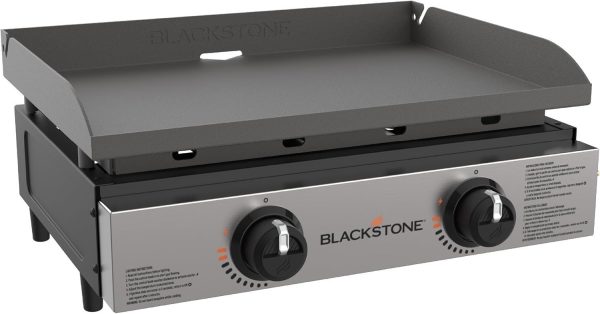 71srUtGcWxL._AC_SL1500.jpg Blackstone 22″ Portable Tabletop Griddle – Dual Burner Flat Top Grill, 24,000 BTU Propane with Stainless Steel Faceplate & Rear Grease System