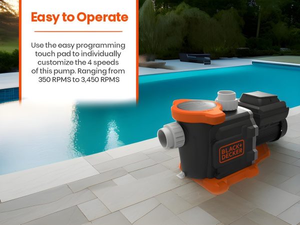71tx9LsjHyL.jpg BLACK+DECKER Variable Speed Pool Pump Inground with Filter Basket and Easy Programmable Touch Pad Interface, 3 HP