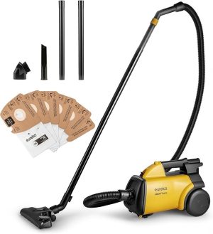 71wgCocalEL._AC_SX679_-1.jpg Eureka 3670M Canister Cleaner, Lightweight Powerful Vacuum for Carpets and Hard floors, w/ 5bags,Yellow