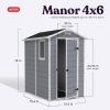 71wtvYurpFL._AC_SL1500-1.jpg Keter Manor 4×6 Resin Outdoor Storage Shed Kit-Perfect to Store Patio Furniture, Garden Tools Bike Accessories, Beach Chairs and Lawn Mower, Grey & White