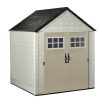 7ft.3in.Wx7ft.3in.DPlasticStorageShed-3-1-2-1.jpg Rubbermaid 7×7 Ft Durable Weatherproof Resin Outdoor Storage Shed