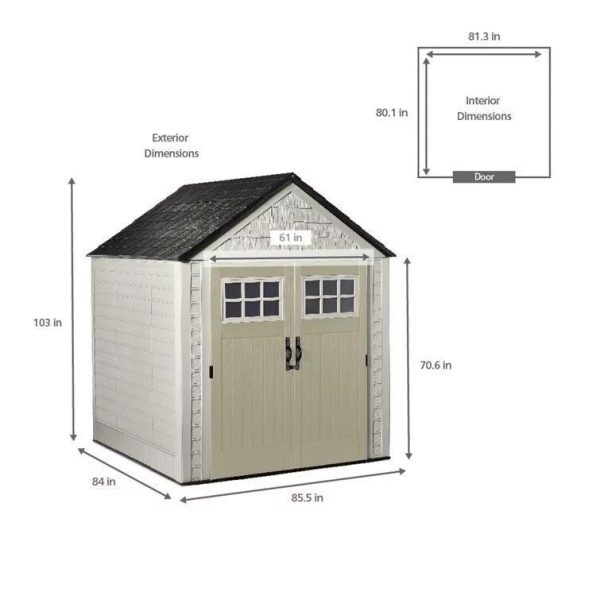 7ft.3in.Wx7ft.3in.DPlasticStorageShed-4-2-1.jpg Rubbermaid 7×7 Ft Durable Weatherproof Resin Outdoor Storage Shed