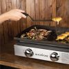 8101el8AFuL._AC_SL1500.jpg Blackstone 22″ Portable Tabletop Griddle – Dual Burner Flat Top Grill, 24,000 BTU Propane with Stainless Steel Faceplate & Rear Grease System