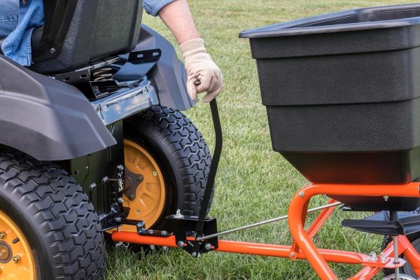 814CByL5moL._AC_SL1500-1.jpg Agri-Fab 45-0543 Tow-Behind 100 lb Lawn & Garden Spiker Seeder Spreader