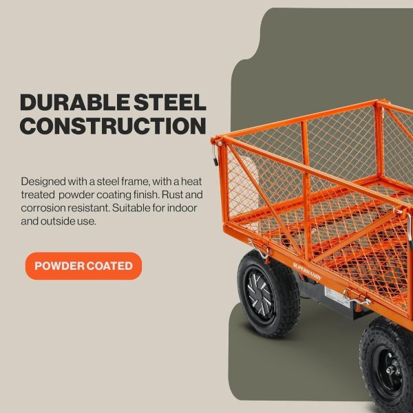 81EoZ8n1IoL._AC_SL1500-1.jpg SuperHandy Electric-Assist Garden Cart, 5.7 Cu Ft, 440 lbs Load, All-Terrain Wheels