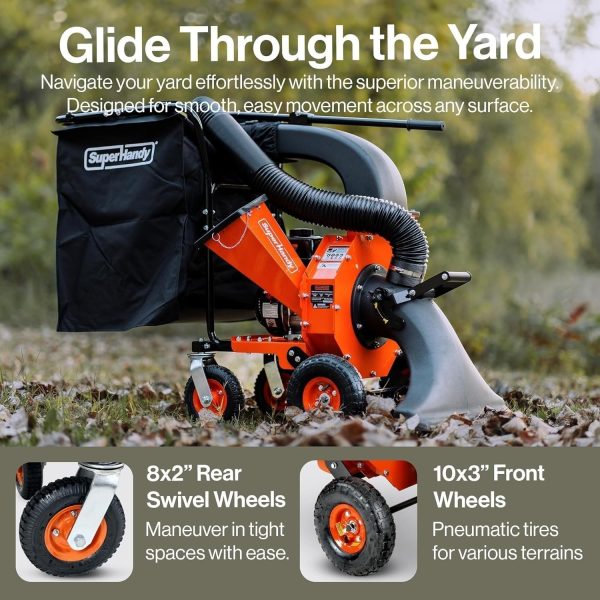 81JZHehnXLL._AC_SL1500-1.jpg SuperHandy 7HP Gas Leaf Vacuum & Wood Chipper, 10:1 Mulch, 6-Bushel Bag