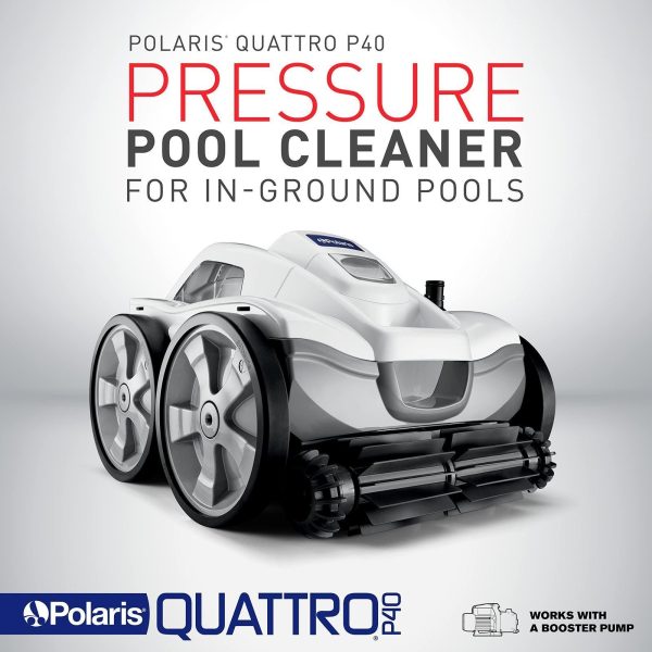 81KdgNIwAvL.jpg Polaris Quattro P40 Pressure Side Pool Cleaner for All In-Ground Pool Surfaces, Large-Capacity Dual Filtration Canister, 31′ Hose & Transparent Lid to View Debris