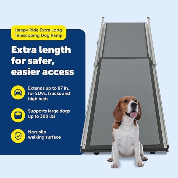 81SN7UqJiL._AC_SX679.jpg PetSafe Happy Ride Compact Telescoping Dog Ramp – Portable Pet Ramp for Cars, Trucks & SUVs with Adjustable Sizing – Non-Slip Design – Lightweight Pet Mobility Assistance – Extra Long