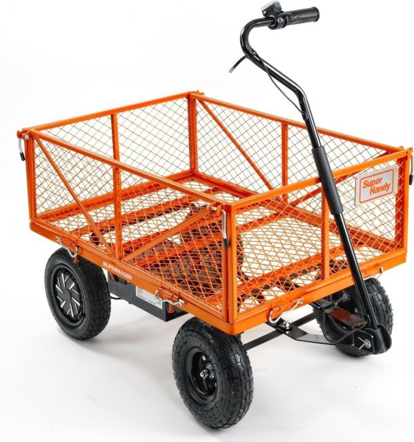 81dr50j1YUL._AC_SL1500-1.jpg SuperHandy Electric-Assist Garden Cart, 5.7 Cu Ft, 440 lbs Load, All-Terrain Wheels
