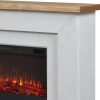 Real Flame Malie 68″ Electric Fireplace with Mantel & Remote Control
