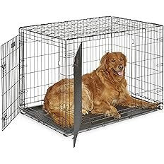 916OE0sVPqL._AC_UL232_SR232232_-1.jpg MidWest Homes for Pets 42-Inch iCrate for Large Breeds, 71-90 lbs, Double Door Folding Dog Crate with Divider Panel, Leak-Proof Tray & Secure Latches, Portable, Durable & Easy to Assemble