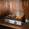 91BxrOZn3zL._AC_SL1500.jpg Blackstone 22″ Portable Tabletop Griddle – Dual Burner Flat Top Grill, 24,000 BTU Propane with Stainless Steel Faceplate & Rear Grease System