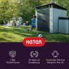 91NdTEYzBIL._AC_SL1500-1.jpg Keter Manor 4×6 Resin Outdoor Storage Shed Kit-Perfect to Store Patio Furniture, Garden Tools Bike Accessories, Beach Chairs and Lawn Mower, Grey & White