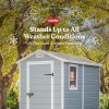 91Xk9JRq6DL._AC_SL1500.jpg Keter Manor 4×6 Resin Outdoor Storage Shed Kit-Perfect to Store Patio Furniture, Garden Tools Bike Accessories, Beach Chairs and Lawn Mower, Grey & White