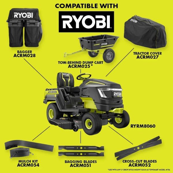 Brushless 80V Hp 46-Inch Cordless Lawn Tractor Battery Powered