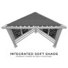Ridgedale Modern Steel Cabana Pergola with Conversational Seating