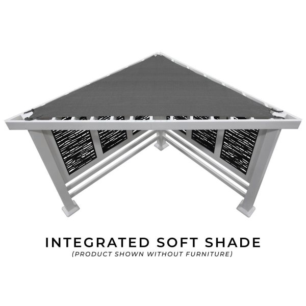 Ridgedale Modern Steel Cabana Pergola with Conversational Seating