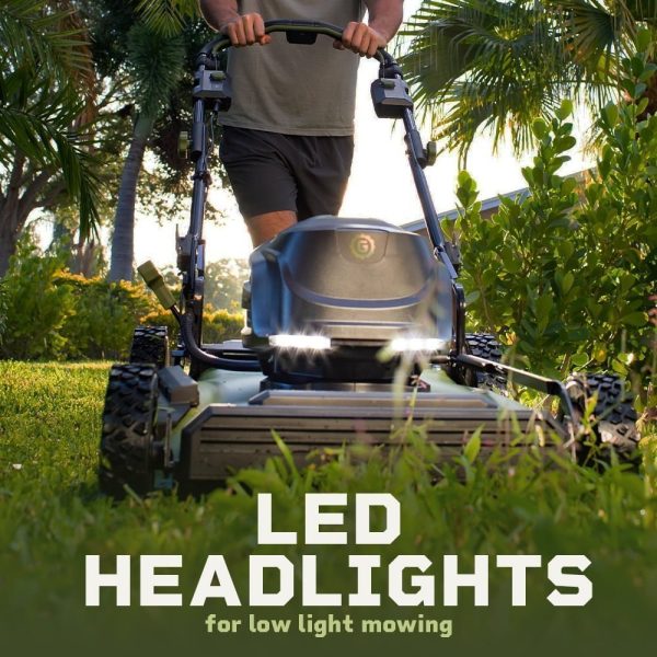 a7d5d3ea-fc09-4d8f-a104-caf0e3552db8.8d686a38f3ab338931812d497dfe70a7.jpg Green Machine 62V 23-Inch Self-Propelled Brushless Cordless Electric Lawn Mower, Includes Two 4.0Ah Batteries and Rapid Charger
