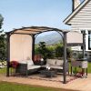 Pergola, Outdoor Steel Arched Pergola with Adjustable Canopy
