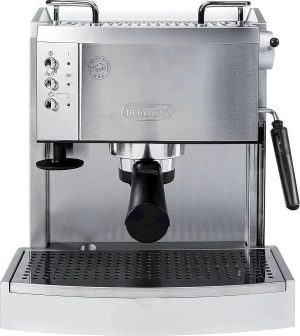 img-1297.jpg De’Longhi – Espresso Machine with 15 bars of pressure, Milk Frother and removable water tank – Stainless Steel