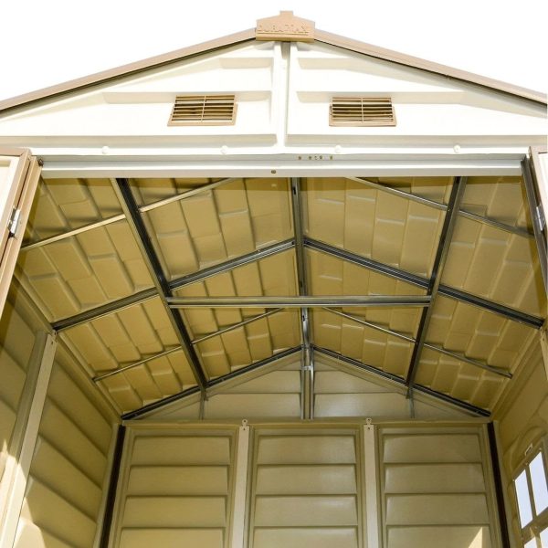 DuraMax 8ft x 6ft Storeall Vinyl Shed with Foundation Kit and window