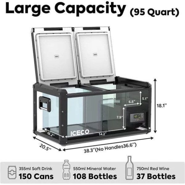 img-1708.jpg ICECO VL90 ProD 95 Quarts(90L) Dual Zone Portable Refrigerator, Multi Directional Lid, 12 Volt Refrigerator Home & Car Use